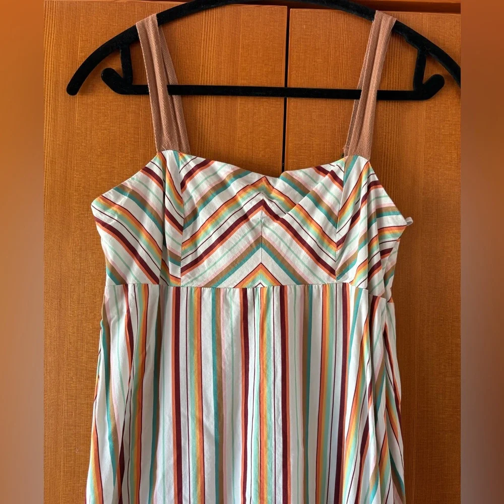 Anthropologie Maeve Square Neck Striped Midi Dress - Picture 7 of 10